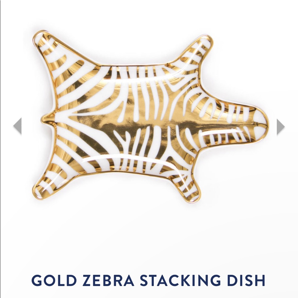Jonathan Adler Gold Zebra Dish / Tray